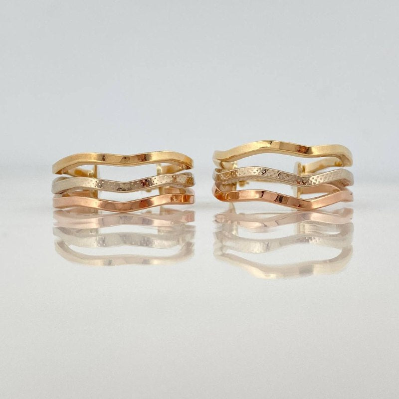 Aleja Hoop Earrings 2.8 g / 1 in Three Golds 18K