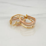 Aleja Hoop Earrings 2.8 g / 1 in Three Golds 18K