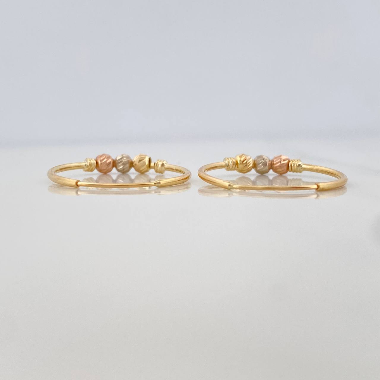 Trio Hoop Earrings 1.4 g / 3/4 in Three Golds 18K