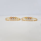 Trio Hoop Earrings 1.4 g / 3/4 in Three Golds 18K