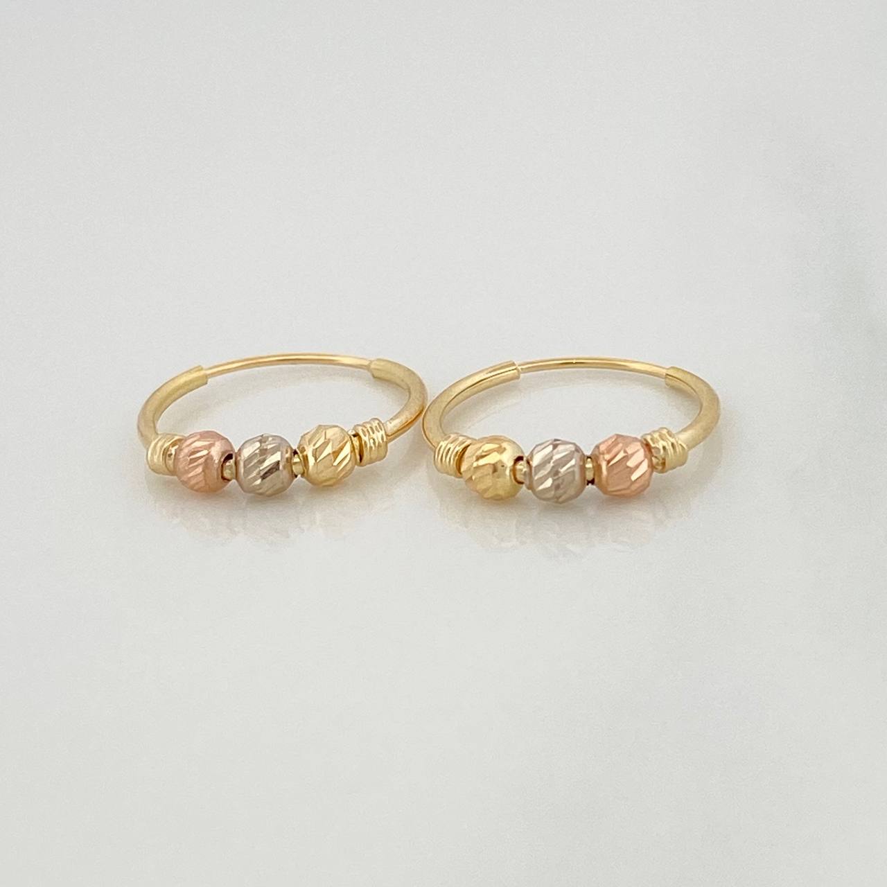 Trio Hoop Earrings 1.1 g / 1/2 in Three Golds 18K