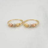 Trio Hoop Earrings 1.1 g / 1/2 in Three Golds 18K
