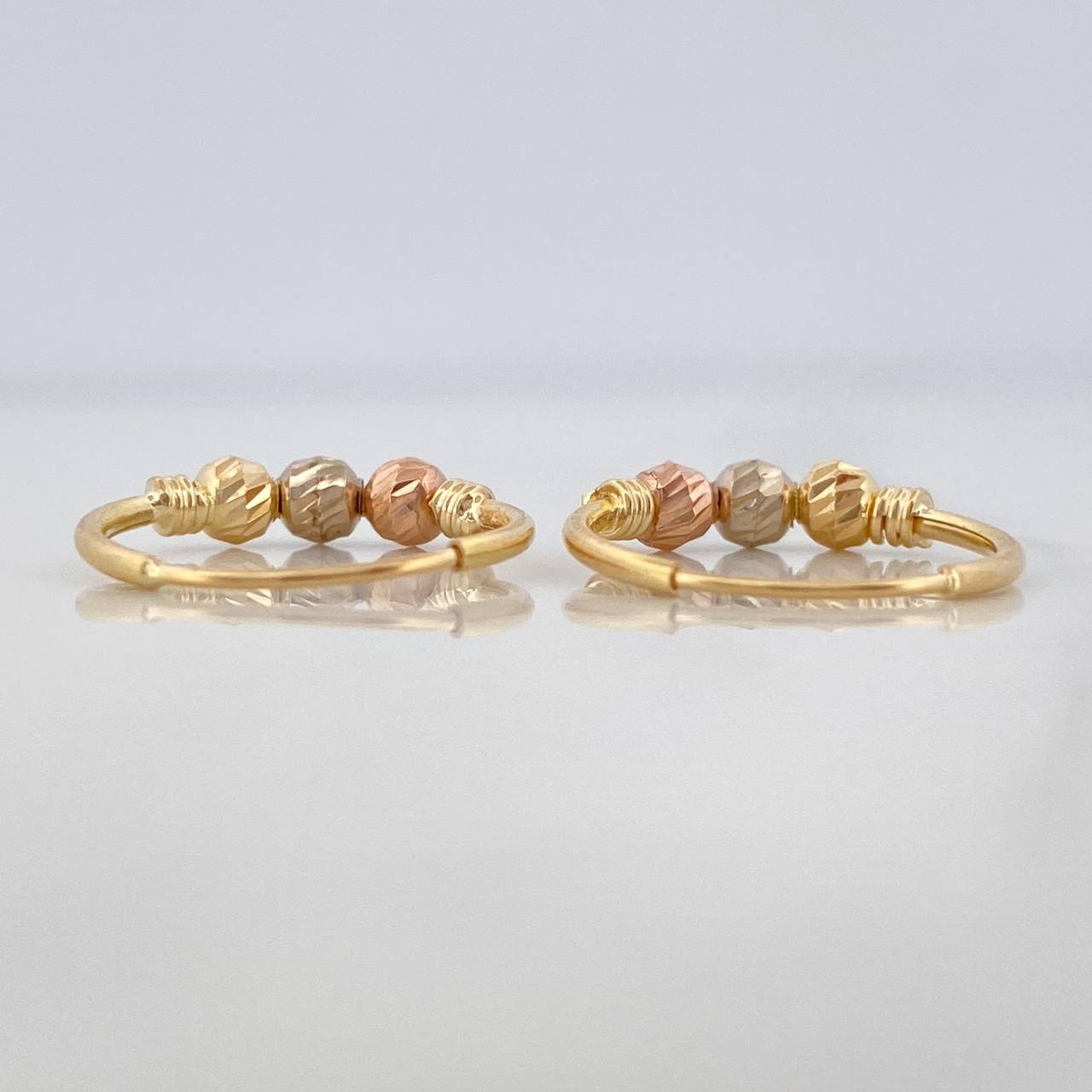 Trio Hoop Earrings 1.1 g / 1/2 in Three Golds 18K