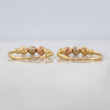 Trio Hoop Earrings 1.1 g / 1/2 in Three Golds 18K
