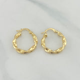 Twisted Screw Hoop Earrings 1.9 g / 1 in 18K Yellow Gold