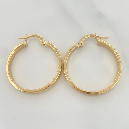 Screw Rhombus Hoop Earrings 1.9 g / 3/4 in 18K Yellow Gold