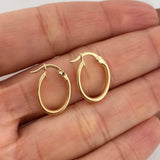 Juli Oval Hoop Earrings 1.1 g / 3/4 in 18K Yellow Gold