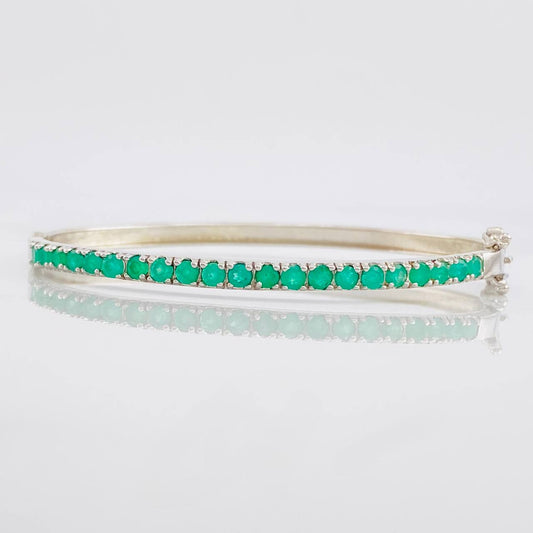 Bracelet Dense Channel Emerald 78pts 6.7g / 7 1/4 in / 3.3mm Silver 925