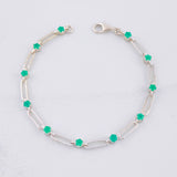 Bracelet Drawer Sparks Emeralds 1.21Qts 5.3g / 7 1/4 in / 3.9mm Silver 925