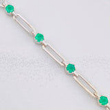 Bracelet Drawer Sparks Emeralds 1.21Qts 5.3g / 7 1/4 in / 3.9mm Silver 925