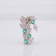 Pendant Sequential Leaves Emeralds 7pts 1.1g / 3/4 in Silver 925