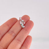 Pendant Sequential Leaves Emeralds 7pts 1.1g / 3/4 in Silver 925