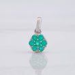 Pendant Flower Six Petals Emeralds 31pts 0.9g / 1/2 in Silver 925