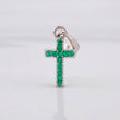 Pendant Cross Dense Emeralds 19pts 0.75g / 3/4 in Silver 925
