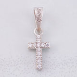 Pendant Cross Dense Emeralds 19pts 0.75g / 3/4 in Silver 925