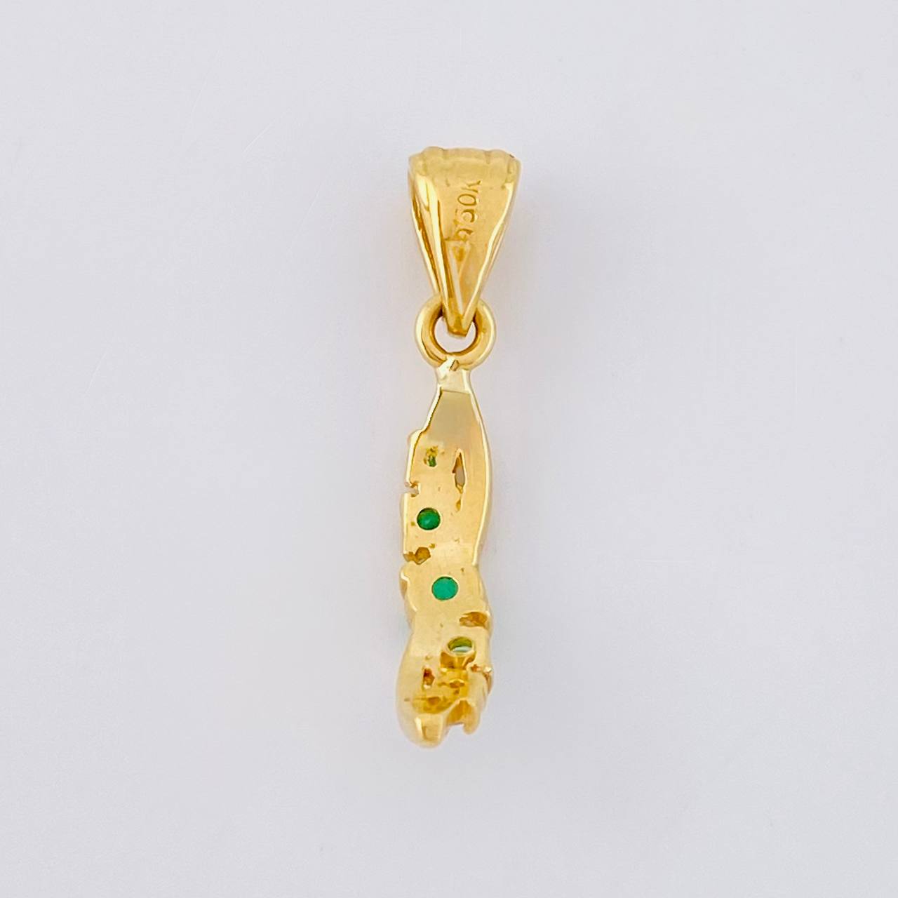 Pendant Partial Infinity 1.55gr / 2.6cm / Emeralds 26pts 18K Yellow Gold (Jewel) *