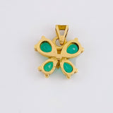 Pendant Rectangular Butterfly 55pts Emeralds 1.8gr / 3/4 in / 18K Yellow Gold *