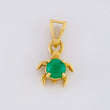 Dije Tortuga 25pts Esmeraldas 0.9gr / 1/2 in / Oro Amarillo 18K *