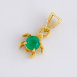 Dije Tortuga 25pts Esmeraldas 0.9gr / 1/2 in / Oro Amarillo 18K *