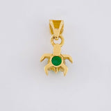 Dije Tortuga 25pts Esmeraldas 0.9gr / 1/2 in / Oro Amarillo 18K *