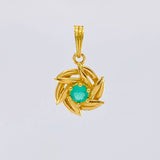 Pendant Propeller 2gr / 2.1cm / Emerald 30pts Yellow Gold (Jewel) *