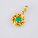 Pendant Propeller 2gr / 2.1cm / Emerald 30pts Yellow Gold (Jewel) *
