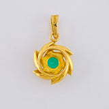Pendant Propeller 2gr / 2.1cm / Emerald 30pts Yellow Gold (Jewel) *