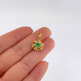 Pendant Propeller 2gr / 2.1cm / Emerald 30pts Yellow Gold (Jewel) *