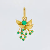 Pendant Bouquet Leaves 2.25gr / 2.5cm / Emeralds 32pts Yellow Gold (Jewel) *