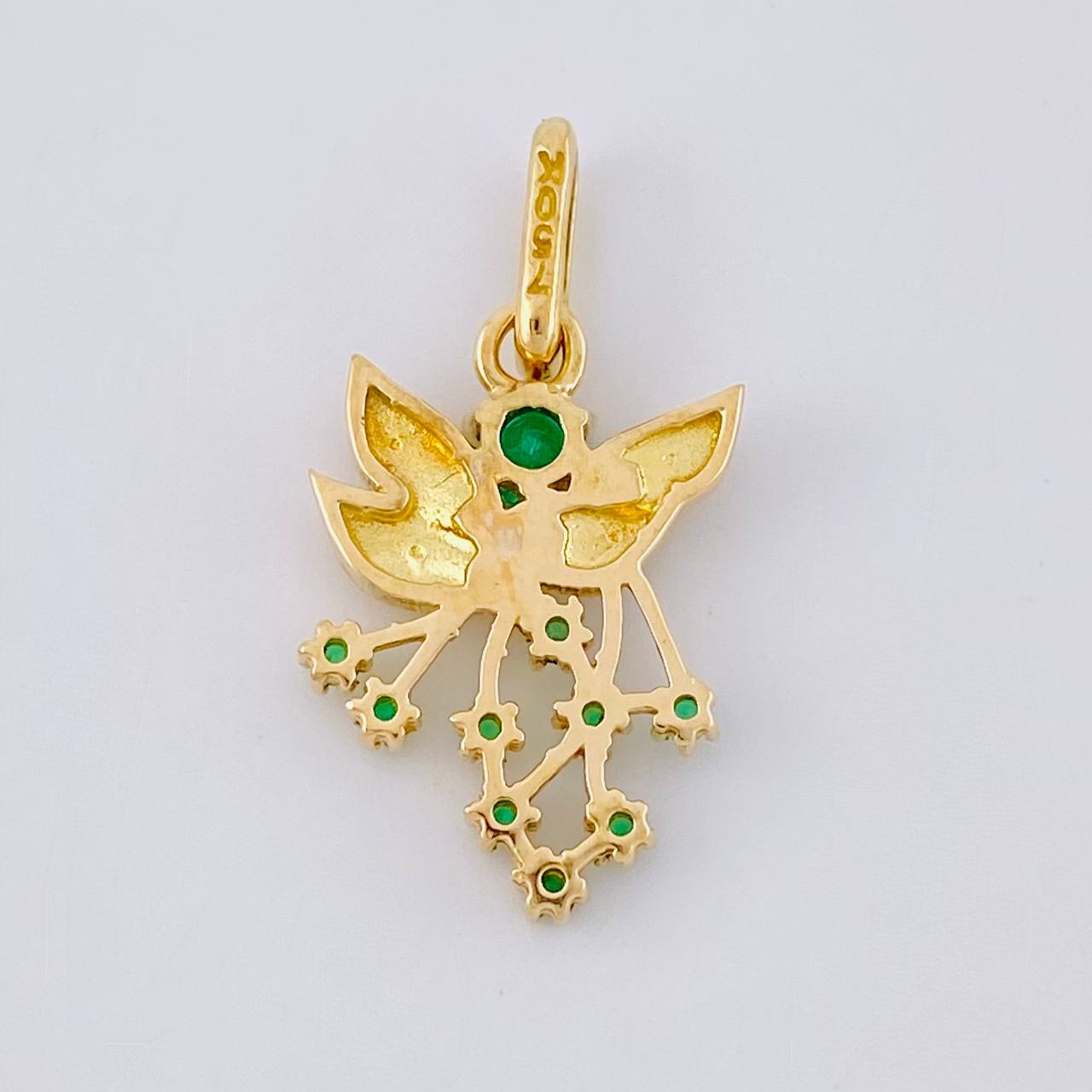 Pendant Bouquet Leaves 2.25gr / 2.5cm / Emeralds 32pts Yellow Gold (Jewel) *