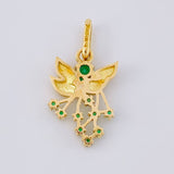 Pendant Bouquet Leaves 2.25gr / 2.5cm / Emeralds 32pts Yellow Gold (Jewel) *