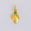 Pendant Triple Sheet 1.7gr / 2.3cm / Emerald 9pts Yellow Gold (Jewel) *