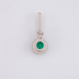 Dije Circulo Bordado 0.85gr / 1.5cm / 30 pts Esmeraldas Oro Blanco 18K (Joya) *