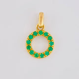 Dije Circulo 26pts Esmeraldas 1.75gr / 3/4 in / Oro Amarillo 18K *