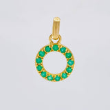 Dije Circulo 26pts Esmeraldas 1.75gr / 3/4 in / Oro Amarillo 18K *