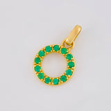 Dije Circulo 26pts Esmeraldas 1.75gr / 3/4 in / Oro Amarillo 18K *