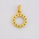 Dije Circulo 26pts Esmeraldas 1.75gr / 3/4 in / Oro Amarillo 18K *