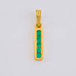 Pendant Straight Rail 1.35gr / 2.1cm / Emeralds 19pts 18K Yellow Gold (Jewel) *
