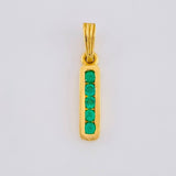 Pendant Straight Rail 1.35gr / 2.1cm / Emeralds 19pts 18K Yellow Gold (Jewel) *