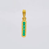 Pendant Straight Rail 1.35gr / 2.1cm / Emeralds 19pts 18K Yellow Gold (Jewel) *