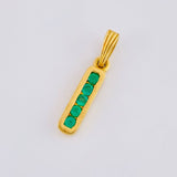 Pendant Straight Rail 1.35gr / 2.1cm / Emeralds 19pts 18K Yellow Gold (Jewel) *