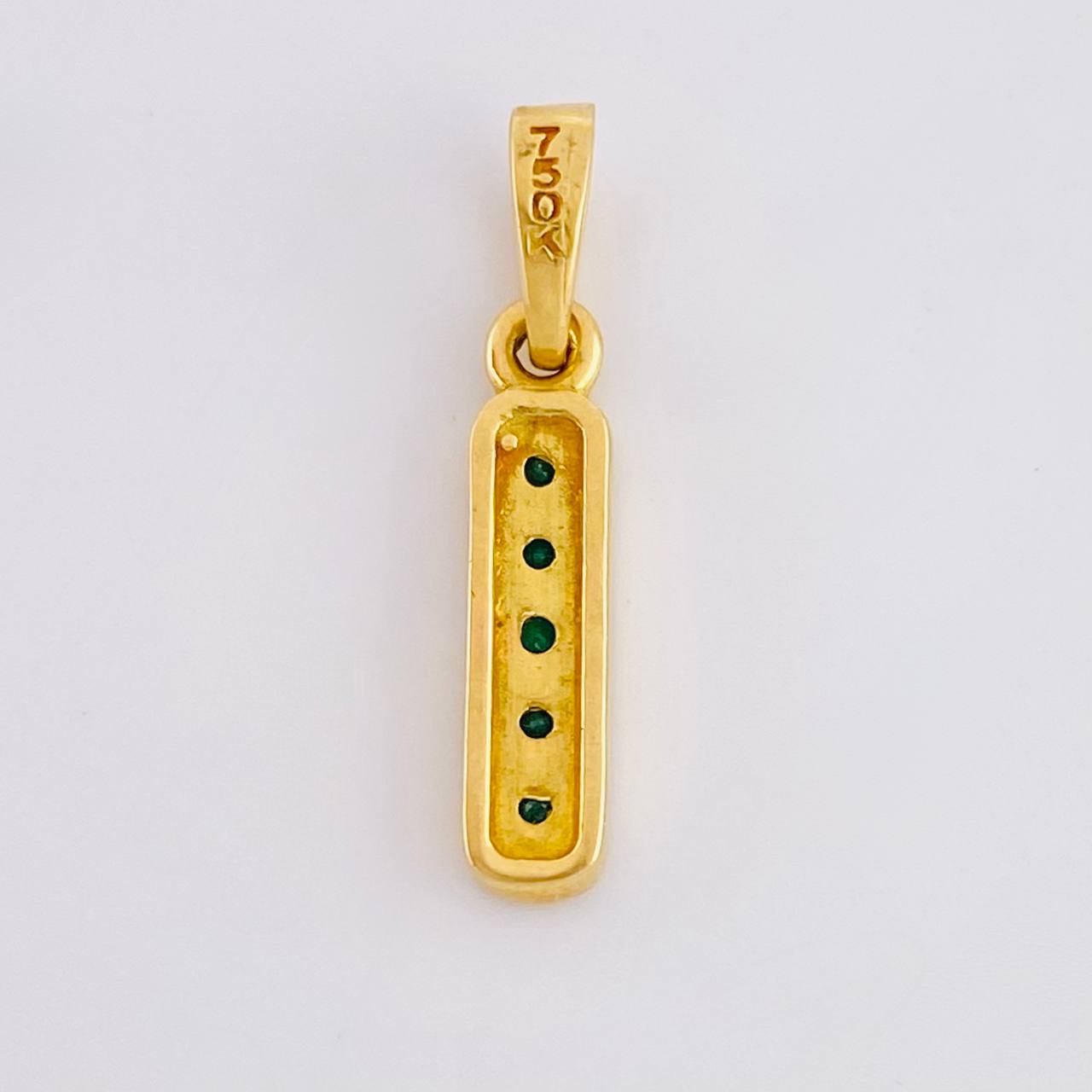 Pendant Straight Rail 1.35gr / 2.1cm / Emeralds 19pts 18K Yellow Gold (Jewel) *