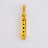 Pendant Straight Rail 1.35gr / 2.1cm / Emeralds 19pts 18K Yellow Gold (Jewel) *