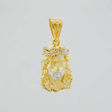 Dije Rostro cristo 3.5g / 1 1/4 in Dos Oros Amarillo Blanco 18K