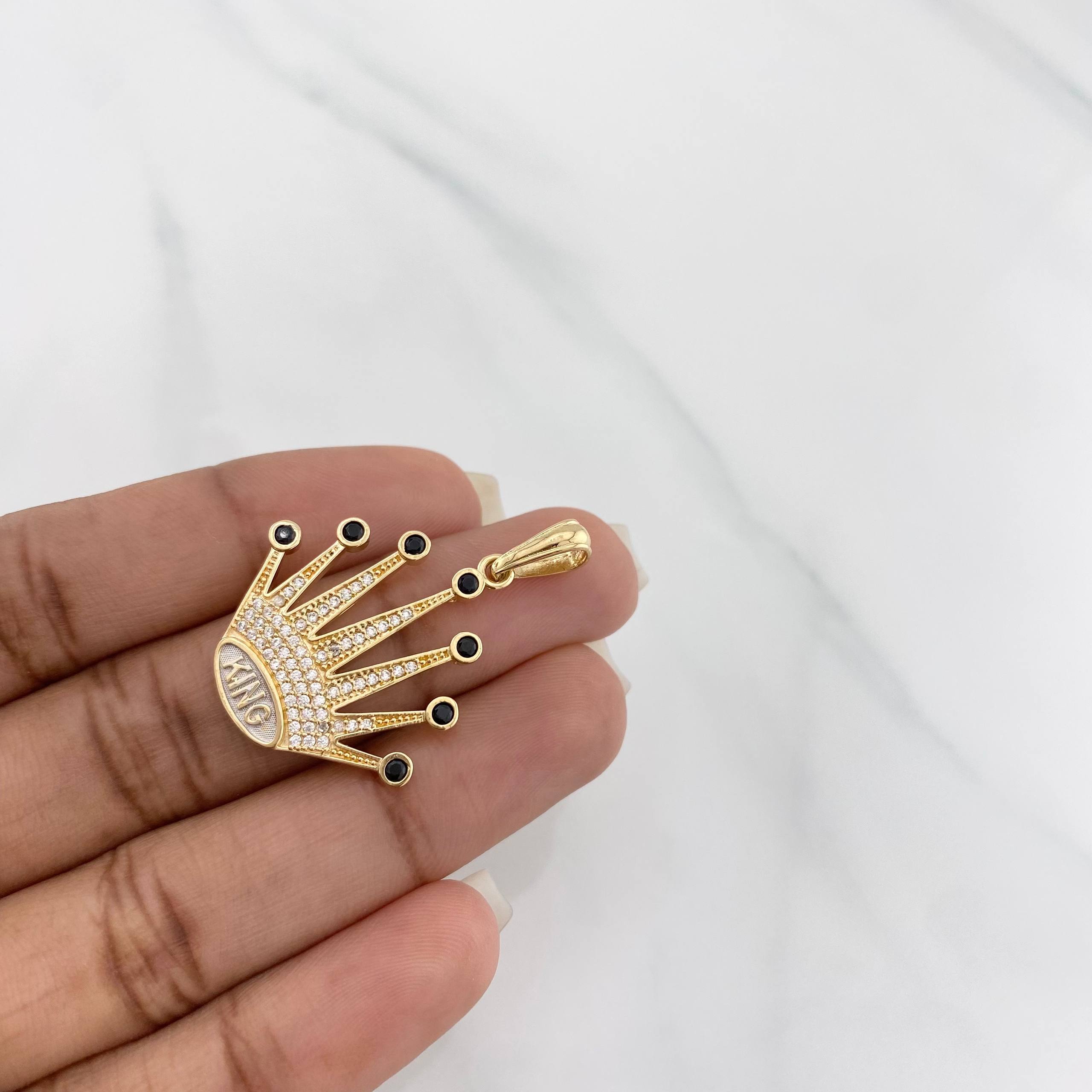 Dije Corona king 4.5g / 1 1/2 in Oro Amarillo 18K