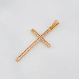 Dije Cruz 0.95g / 1 1/4 in Oro Rosa 18K