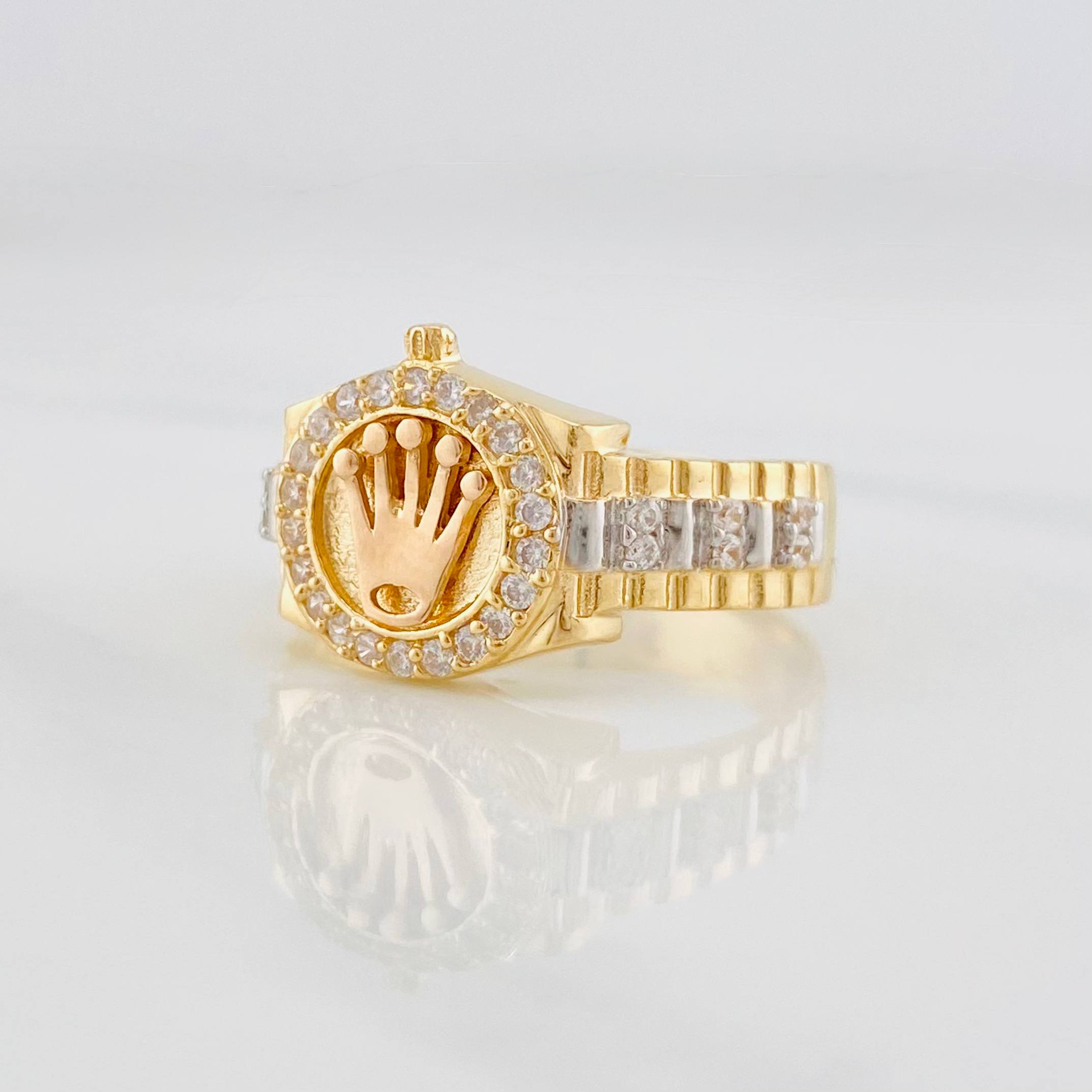 Anillo Corona 5.3g / T8 1/2 Tres Oros 18K