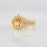Anillo Corona 5.3g / T8 1/2 Tres Oros 18K