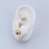 Stud Earrings Bead 1.3gr / 8mm Diamond Cut 18K Yellow Gold &