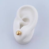 Stud Earrings Bead 1.1gr / 7mm Diamond Cut 18K Yellow Gold &